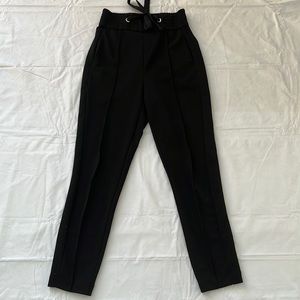 High waisted black trousers